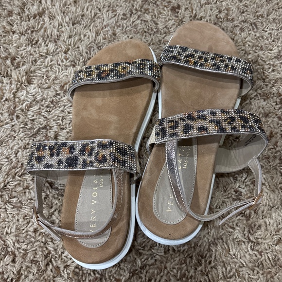 Very Volatile Black/White/Silver Sandals with Platform Sole Size 9 - Picture 2 of 8